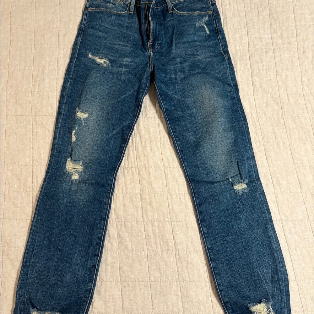 Frame Denim Women's Distressed Blue Skinny Jeans